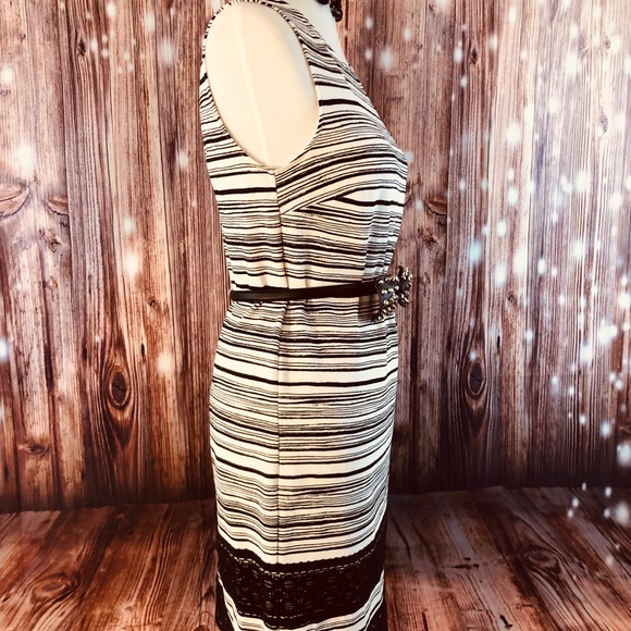 Ann Taylor Sleeveless Black & Cream Dress - Picture 2 of 8